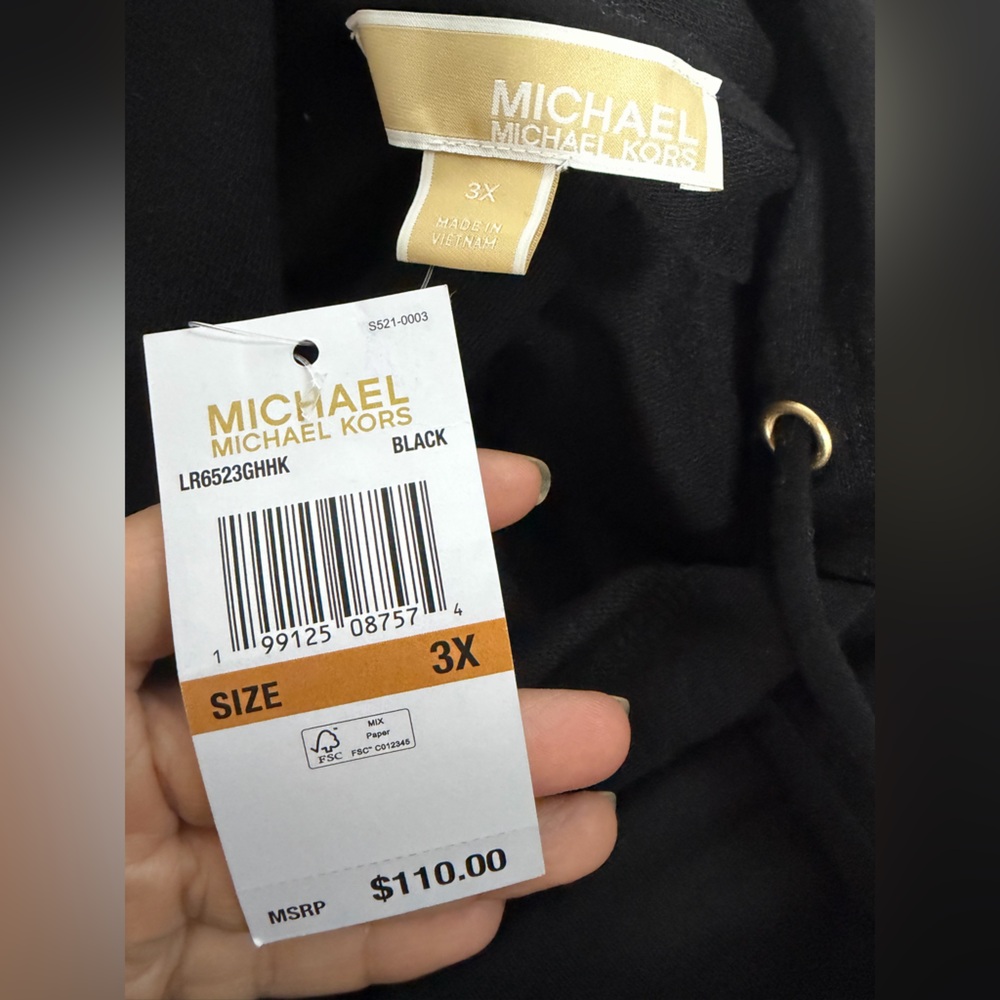Michael Kors Black Hoodie with Gold Accents size 3X new with tag - Picture 2 of 5